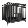 Heavy Duty Indestructible Dog Crates 2-Door Escape Proof Cages with Lockable Wheels and Removable Tray for Medium to Large Dogs