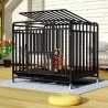 Heavy Duty Indestructible Dog Crates 2-Door Escape Proof Cages with Lockable Wheels and Removable Tray for Medium to Large Dogs