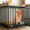 Heavy Duty Indestructible Dog Crates Escape Proof Cage with Storage Rack/Lockable Wheels/Removable Tray for Medium to Large Dogs