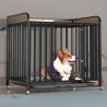 Heavy Duty Indestructible Dog Crates Escape Proof Cage with Storage Rack/Lockable Wheels/Removable Tray for Medium to Large Dogs