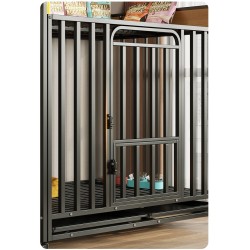 Heavy Duty Indestructible Dog Crates Escape Proof Cage with Storage Rack/Lockable Wheels/Removable Tray for Medium to Large Dogs